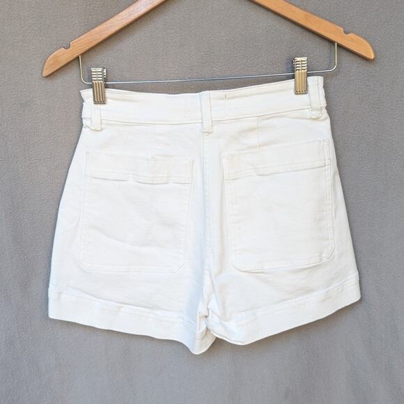 NWOT Everlane White Denim The Organic Way-High® Shortie Shorts, size 2 - Picture 2 of 7